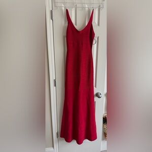 Herve Leger Red Sleeveless Maxi Bandage Dress